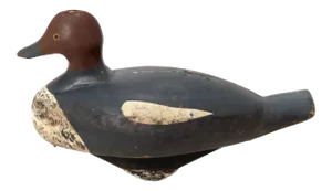 Vintage American Folk Art Hand Carved & Painted Wood Duck Decoy