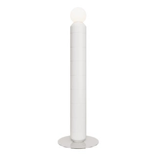 Handcrafted Ceramic and Glass Floor Lamp in White by Svitanok For Sale