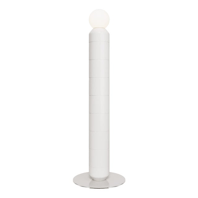 Handcrafted Ceramic and Glass Floor Lamp in White by Svitanok For Sale