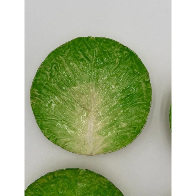 Italian Late 19th Century Eb Napoli Italian Majolica Lettuceware Plates - Set of Four For Sale - Image 3 of 16