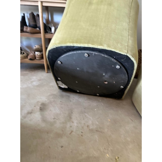 Upholstered Swivel Chairs Pair For Sale In New York - Image 6 of 17