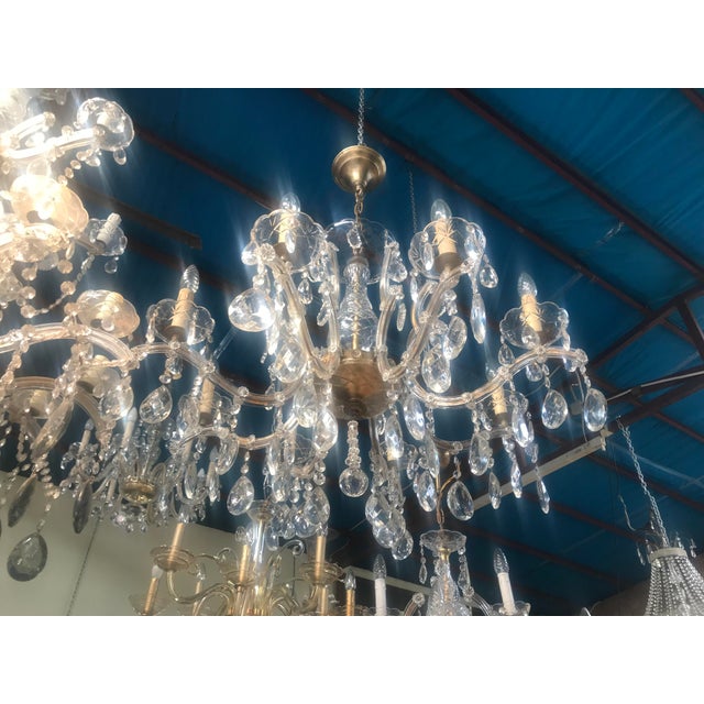 Large Crystal Hand.Cut Maria Chandelier, 1940s / 50s For Sale - Image 15 of 18