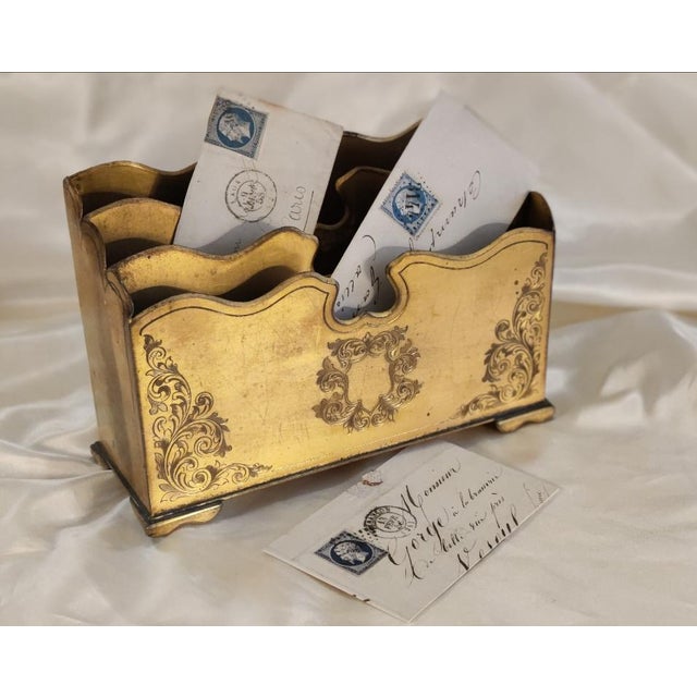 English Mid 19th Century Ornate English Gilt Bronze Letter Box For Sale - Image 3 of 9