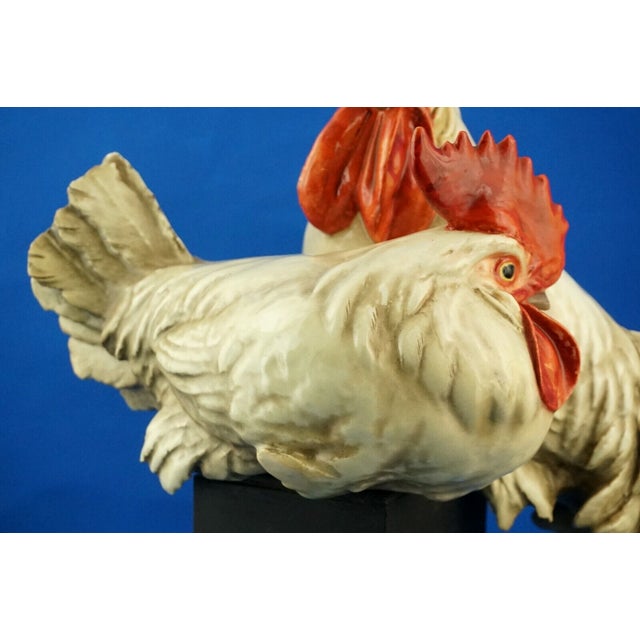Large 20th Century Sculpture of a Pair of Roosters in Stoneware Ceramic by Guido Cacciapuoti, Italy For Sale - Image 14 of 18