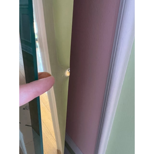 Metal 1970 Art Deco Brass Frame Woman Figure Mirror For Sale - Image 7 of 8