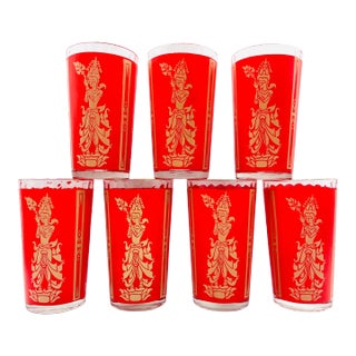 Mid-Century Goddess/Princess Cocktail Glasses- Set of 7 For Sale