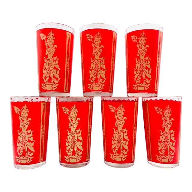 Mid-Century Goddess/Princess Cocktail Glasses- Set of 7 For Sale