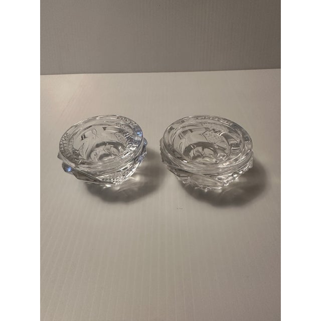 A pair of Cut crystal votive candles