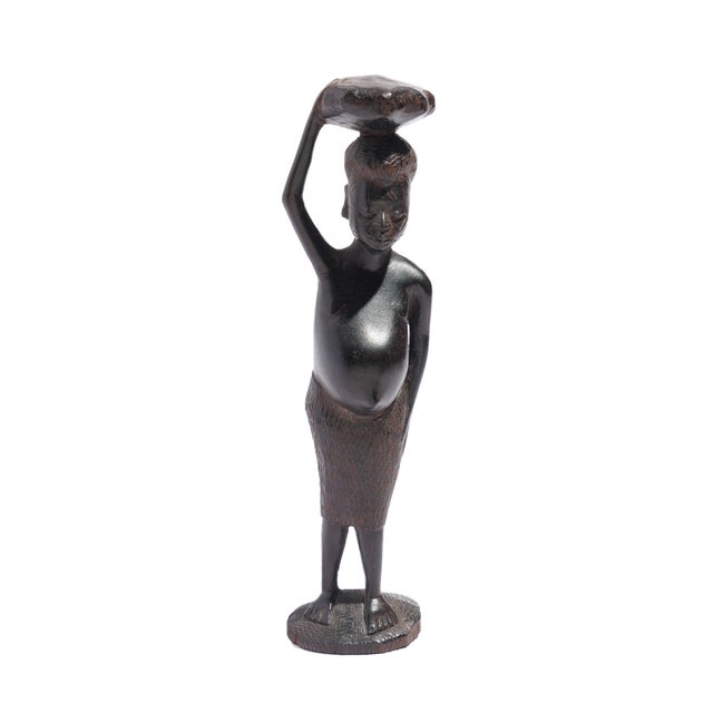 Carved Kenyan Ebony Village Figures, Set of Six, 1950-70 For Sale - Image 13 of 15