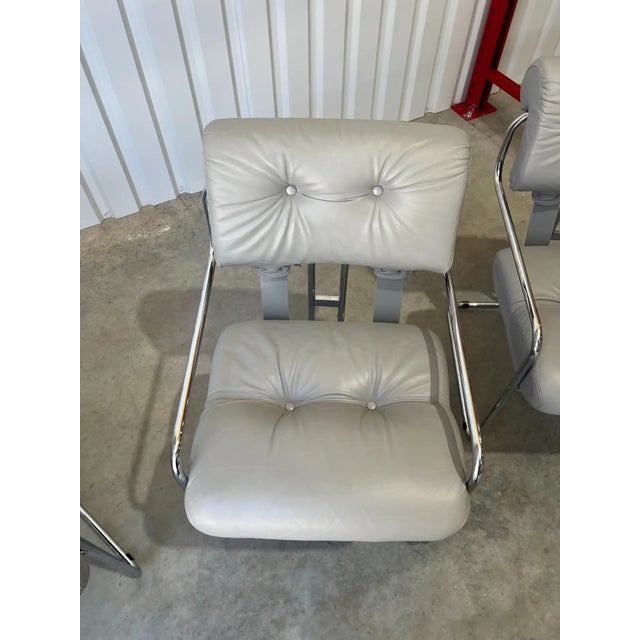 1980s Light Grey 'Tucroma' Chairs by Guido Faleschini for I4 Mariani, 1980s, Signed For Sale - Image 5 of 18