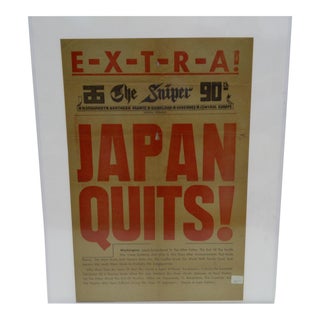 Vintage Japanese World War II Surrender Poster For Sale