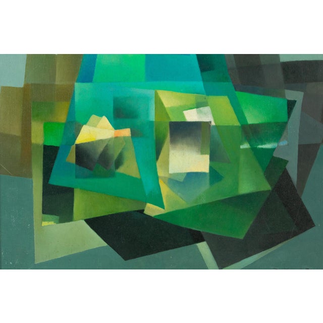 1970s Abstract Cubist Oil on Canvas Painting by Ivo Tartarini, Circa 1970 For Sale - Image 5 of 18