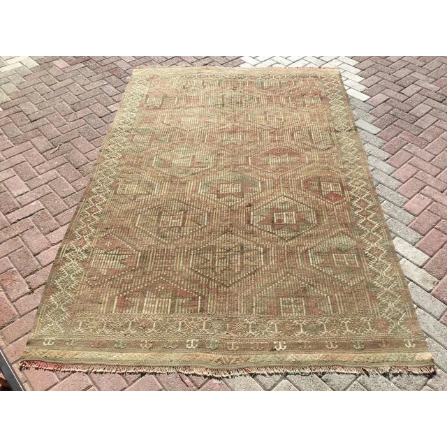 Vintage Pale Turkish Kilim Rug X For Sale - Image 10 of 10