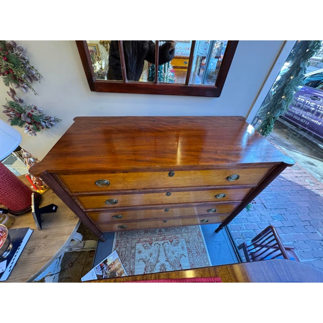 Traditional 19th Century Antique Birds Eye Maple Sheraton Style Chest of Drawers For Sale - Image 3 of 9