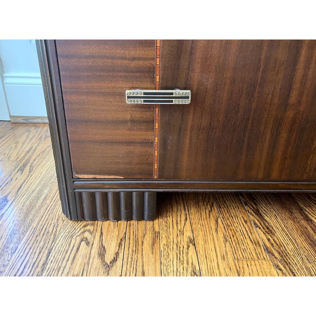 1930s Art Deco Walnut Waterfall Chest of Drawers For Sale - Image 9 of 10