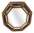 Octagonal Wall Mirror in Cobalt Blue Eglomise Glass and Gilded Wood, 1960s For Sale