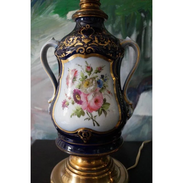 Late 19th Century Antique Paris Porcelain Table Lamps, 1885, Set of 2 For Sale - Image 5 of 10
