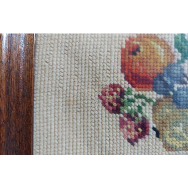 Mid 20th Century Vintage Small Needlepoint Fruit Tray For Sale - Image 5 of 8