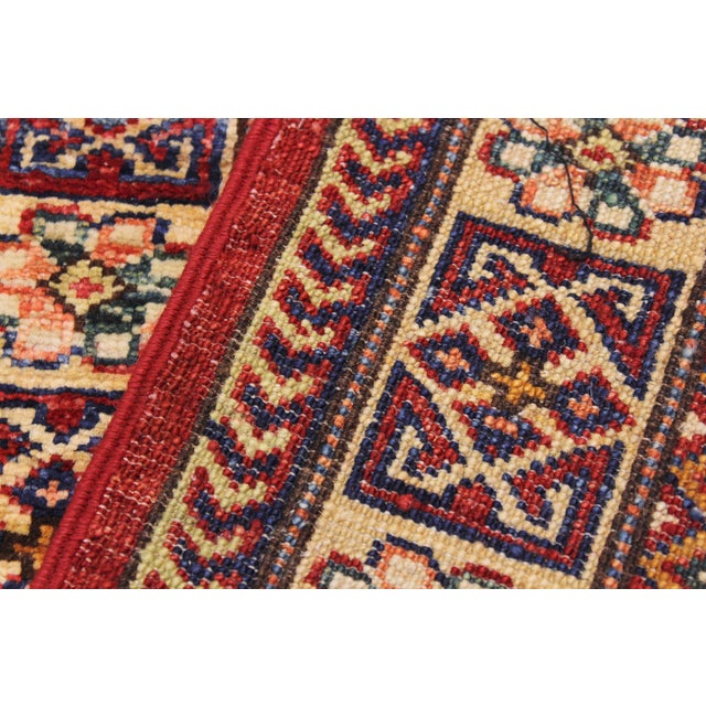 Beige Rustic Super Kazak Red/Beige Wool Rug - 2'0'' X 2'10'' For Sale - Image 8 of 10