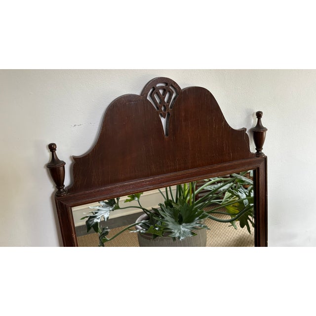 Berkey & Gay Antique Federal Mirror With Two Finials For Sale - Image 4 of 8
