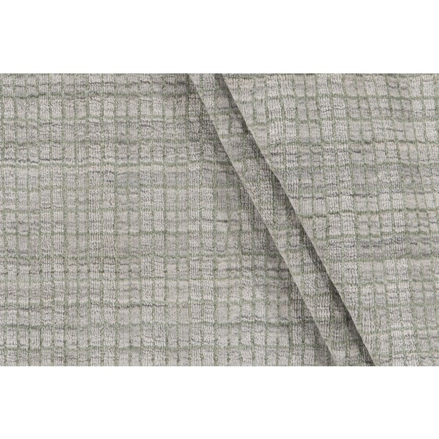 Tartan Green Indoor Outdoor Hand Loomed Polyester Rug, 8ft X 10ft For Sale In New York - Image 6 of 10