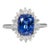 2.4Ct Tanzanite Ring With Lab Grown Diamond Halo: Solid 14k Gold, Size 6.75 For Sale
