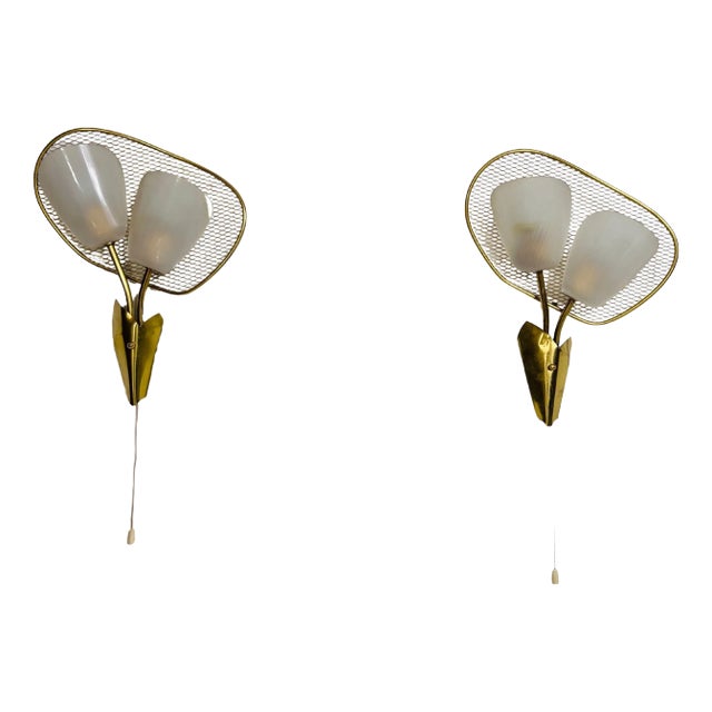 Mid-Century Brass and Plexi Glass Wall Lamps, Italy, 1960s - A Pair For Sale