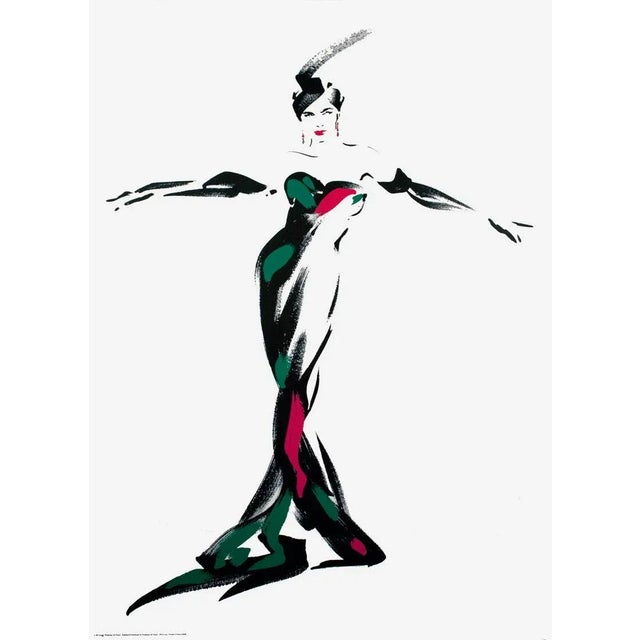 Contemporary 1989 Michel Canetti 'Lucia' Multicolor,Black,Green France Serigraph For Sale - Image 3 of 3