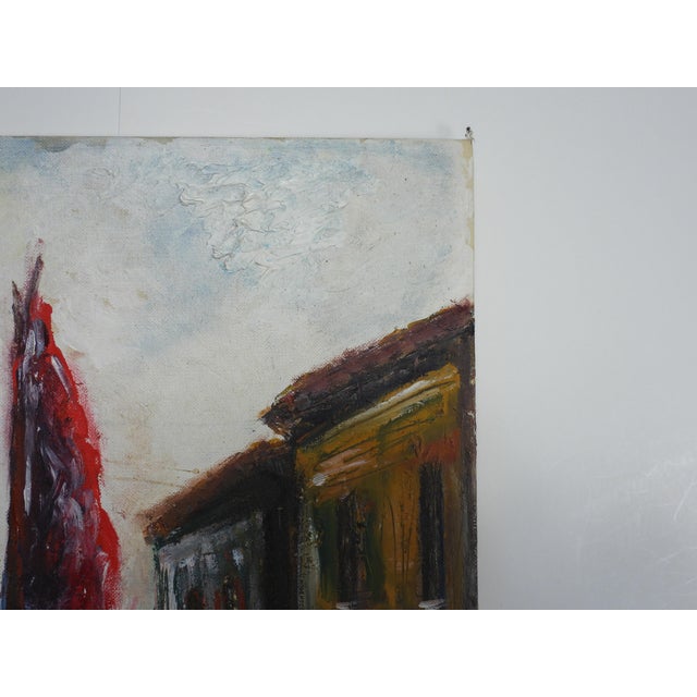 Late 20th Century European Fishing Boat Harbor Painting For Sale - Image 4 of 6