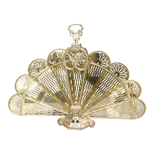 Vintage Brass Fireplace Screen Expandable Fan