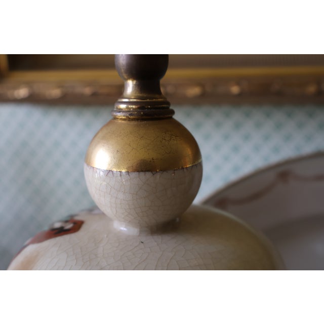 Antique Meiji Japanese Satsuma Procession Jar Lamp by Jukō For Sale - Image 11 of 18