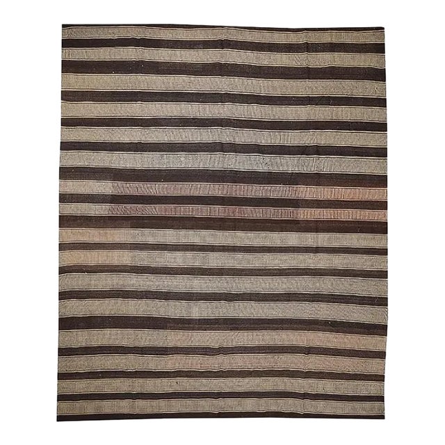 Vintage Brown Kilim Rug For Sale