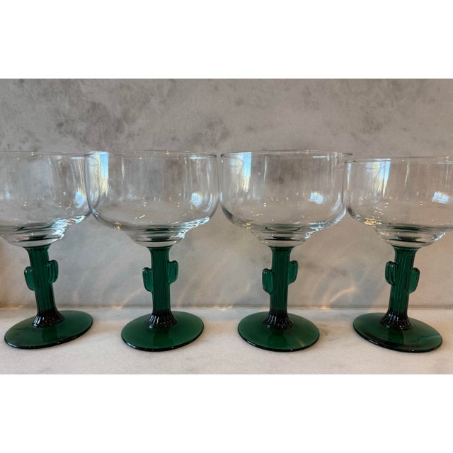 Set of 4 Vintage Libbey Cactus Margarita Glasses For Sale In Austin - Image 6 of 9