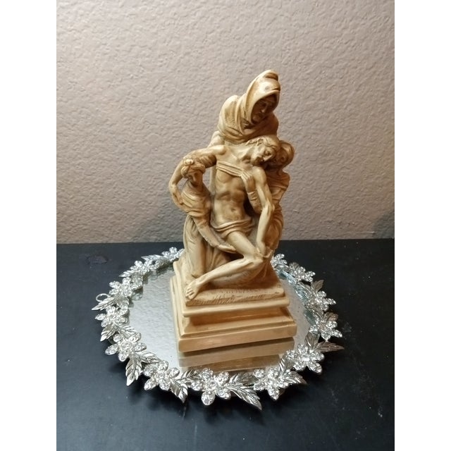 Stone 1960s Exquisite Signed Ruggeri Carrara Marble Replica of Michelangelo's Pietà. For Sale - Image 7 of 8