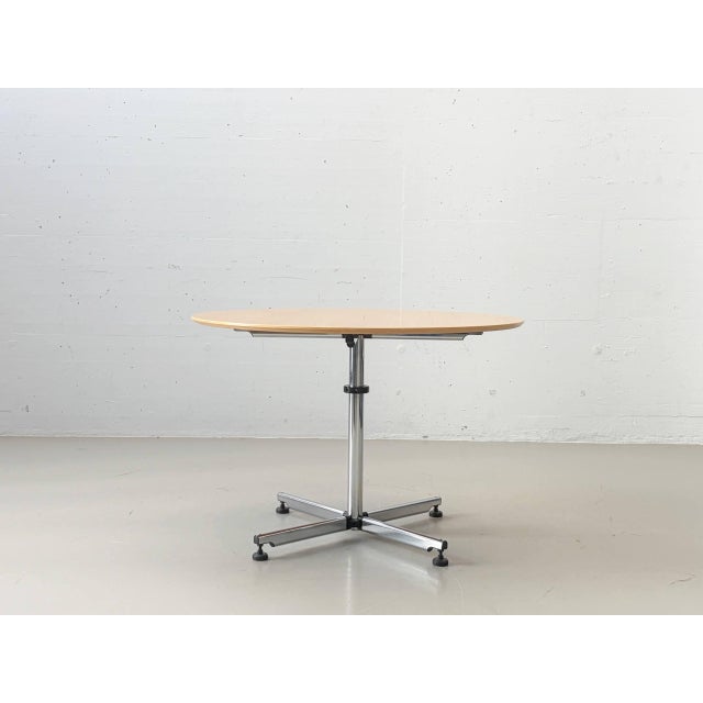 Wood Classic Adjustable Usm Kitos Round Table in Beech from Usm Haller, 1990s For Sale - Image 7 of 14