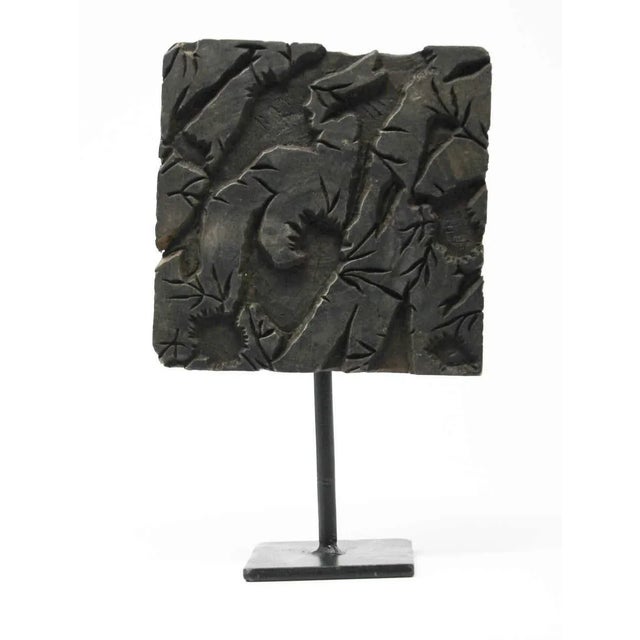 Indian Vintage Hand Carved Wooden Printing Block For Sale In Palm Springs - Image 6 of 13