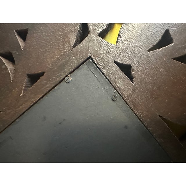 Large Vintage Carved Wood Floral Wall Mirror For Sale - Image 4 of 7