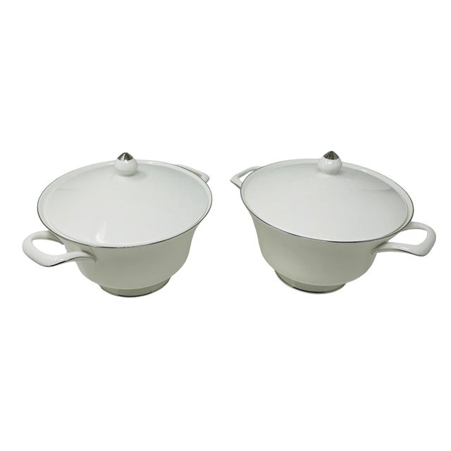 1970s Vintage Wedgwood "Silver Ermine" Soup Tureens - A Pair For Sale - Image 9 of 18