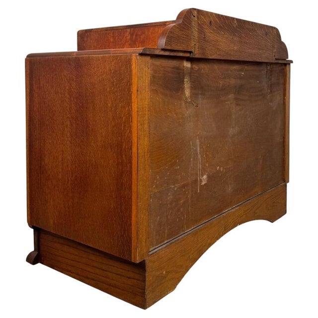 Vintage English Oak Low Chest of Drawers, 1900s For Sale - Image 9 of 12