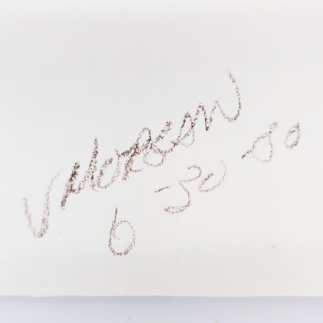 Brown Reclining Nude in Conte - V. Morgan, C. 1980 For Sale - Image 8 of 12