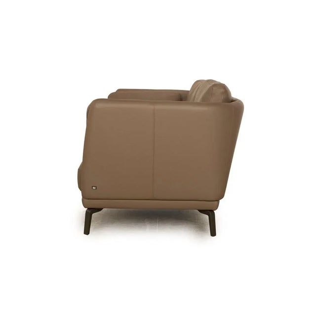 Beige Model 525 Rondo 2-Seater Sofa in Gray-Beige Leather from Rolf Benz For Sale - Image 8 of 9