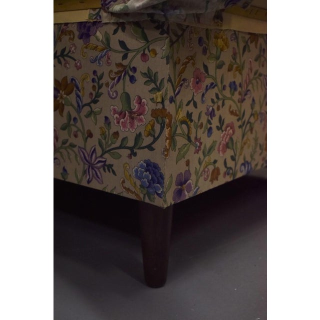 Mid 20th Century Pair X Billy Baldwin Style Petite Fleur Glazed Chintz Slipper Chairs For Sale - Image 5 of 17
