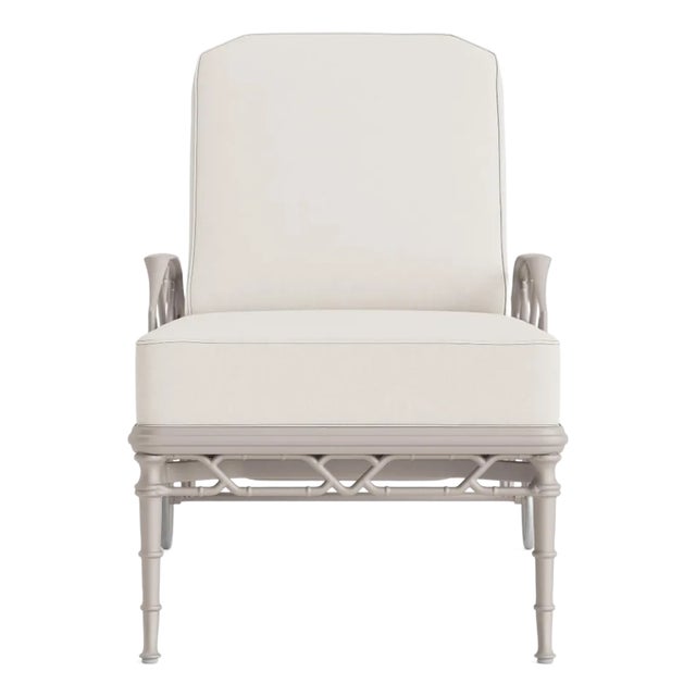 Brown Jordan Calcutta Adjustable Chaise Lounge, Dove frame with Fusion Natural fabric For Sale