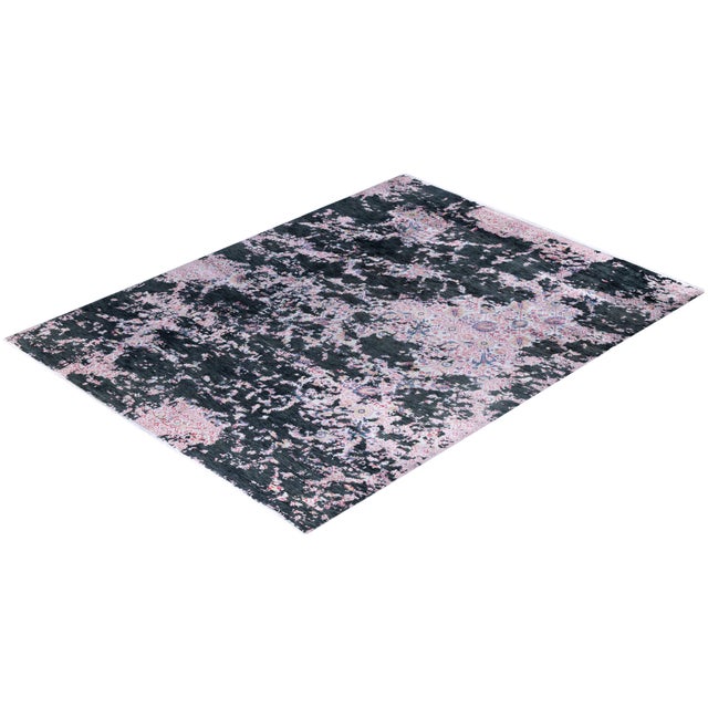 Green Ikat, One-of-a-Kind Hand-Knotted Area Rug - Green, 9' 1" x 12' 1" For Sale - Image 8 of 8