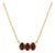 Natural Red Garnet 3 Stone Necklace | 18k Gold Plated January Birthstone Bar Necklace | Dainty Gemstone Choker Layering Minimalist Necklace For Sale