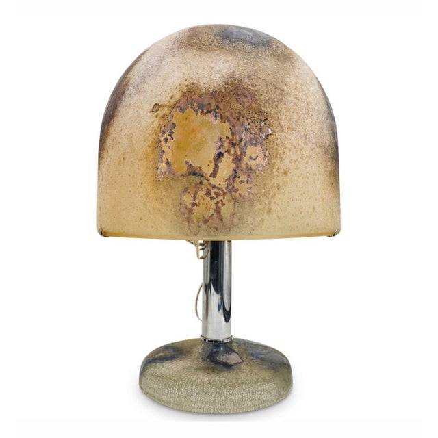 1970s 1970s Pair of Alfredo Barbini Murano Scavo Glass Table Lamps For Sale - Image 5 of 6