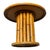 This restored rattan round pedestal end table boasts a charming vertically stacked rattan design featuring vertically...