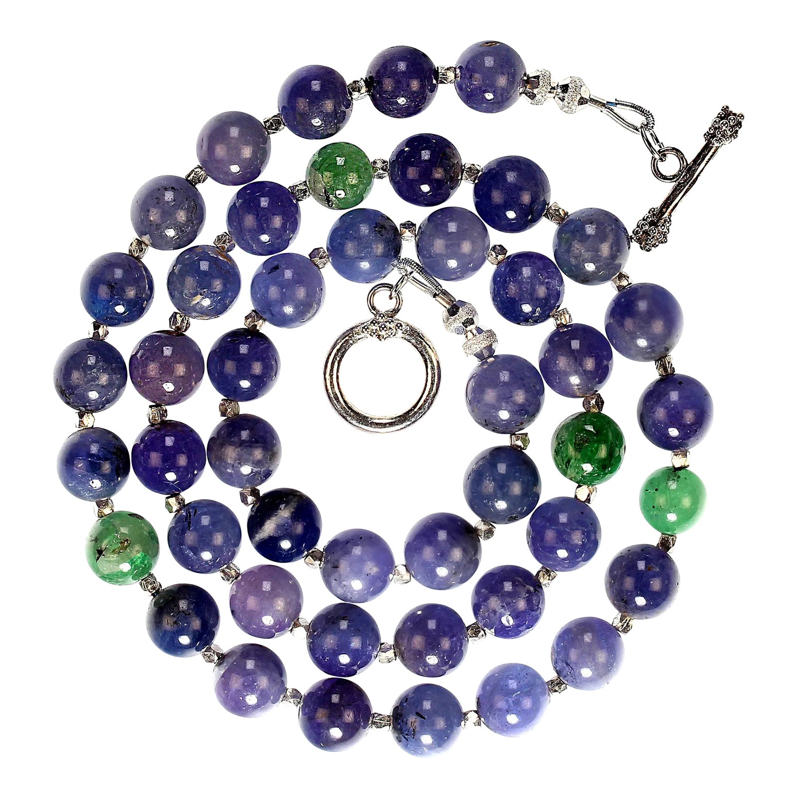 Translucent Tanzanite and Fine Silver Necklace | Chairish
