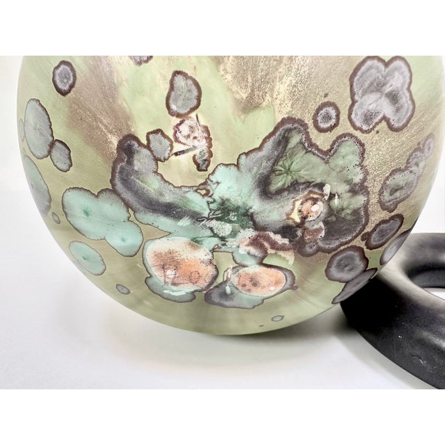 Ceramic Glazed Studio Ceramic Art Vase with Standing Ring by Hanne Wydra-Jantz, Germany, 1980s For Sale - Image 7 of 18