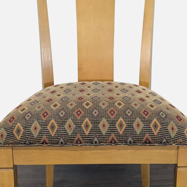 Wood Ethan Allen 7-Piece Dining Set With Light Wood Table and Upholstered Chairs For Sale - Image 7 of 8